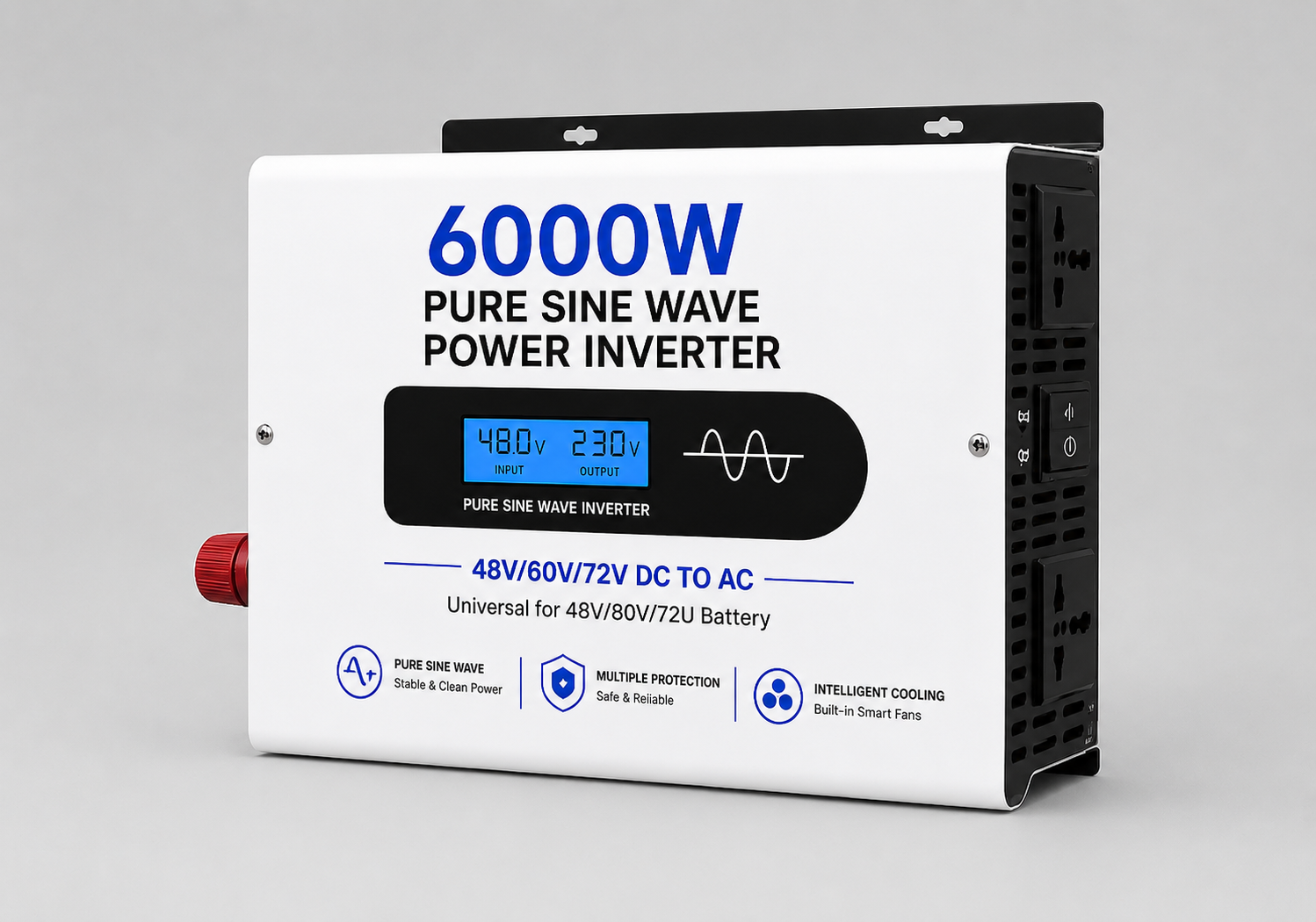 6000W True Rated Pure Sine Wave Inverter for Professional, Industrial, and Off-Grid Applications.