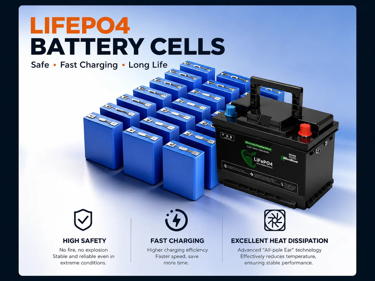 Lenergy 12.8V 100AH Smart Bluetooth Lithium Battery