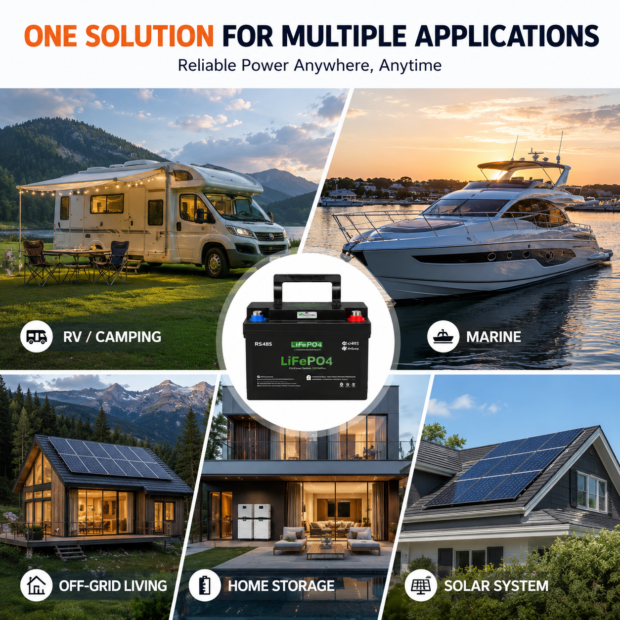 Lenergy 12.8V 100AH Smart Bluetooth Lithium Battery