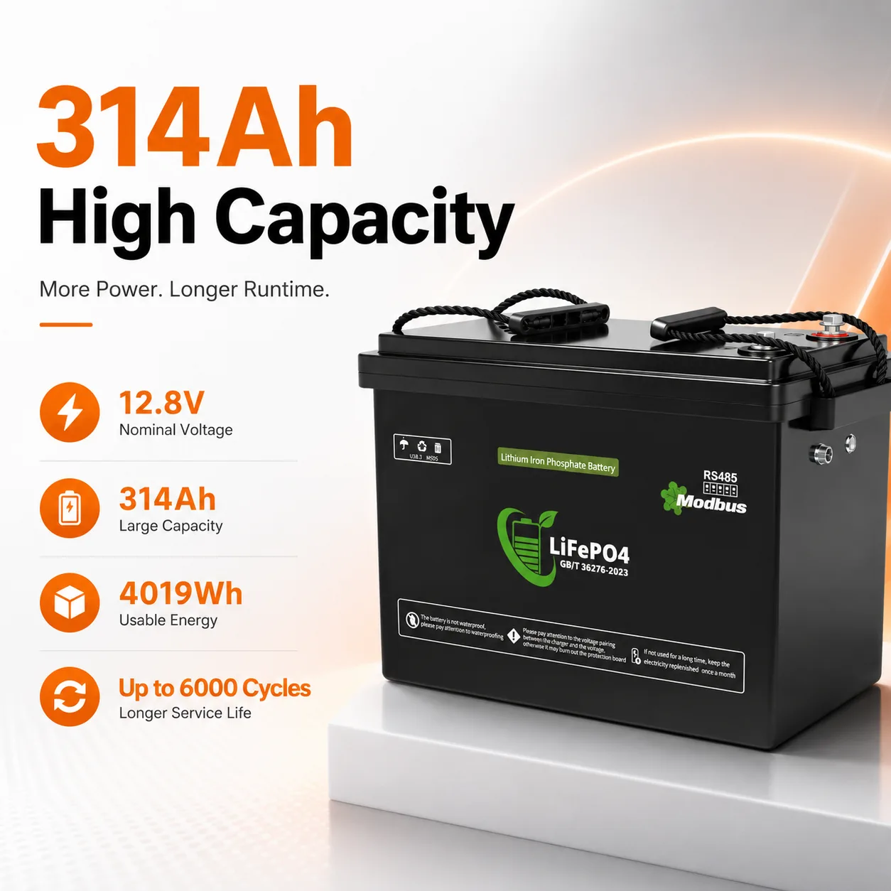 Lenergy 12.8V 314AH Smart Bluetooth Lithium Battery