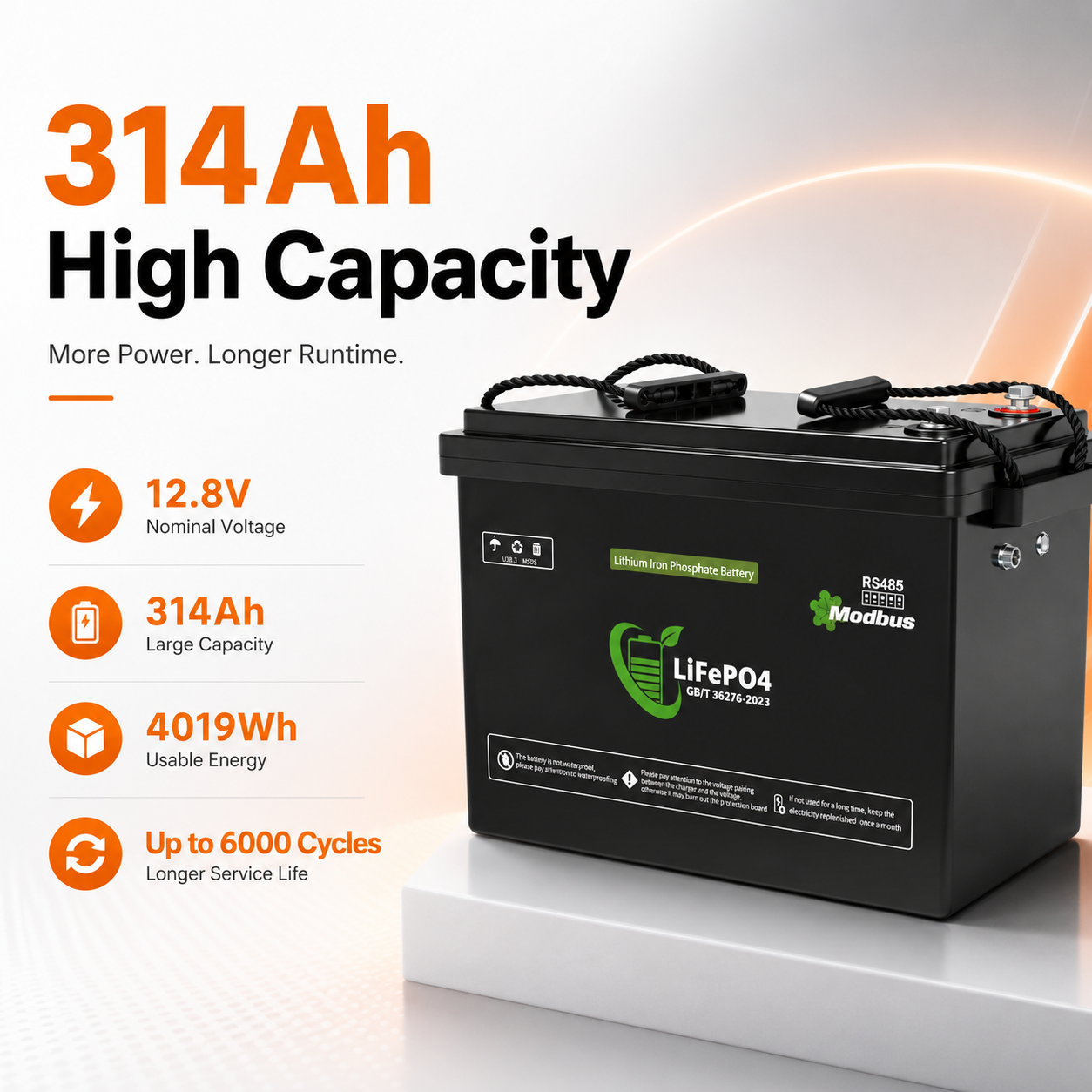 Lenergy 12.8V 314AH Smart Bluetooth Lithium Battery