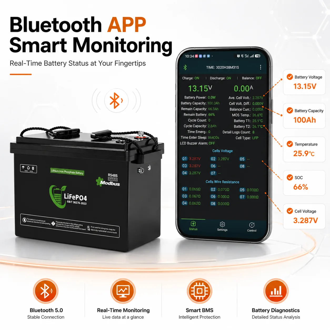 Lenergy 12.8V 314AH Smart Bluetooth Lithium Battery