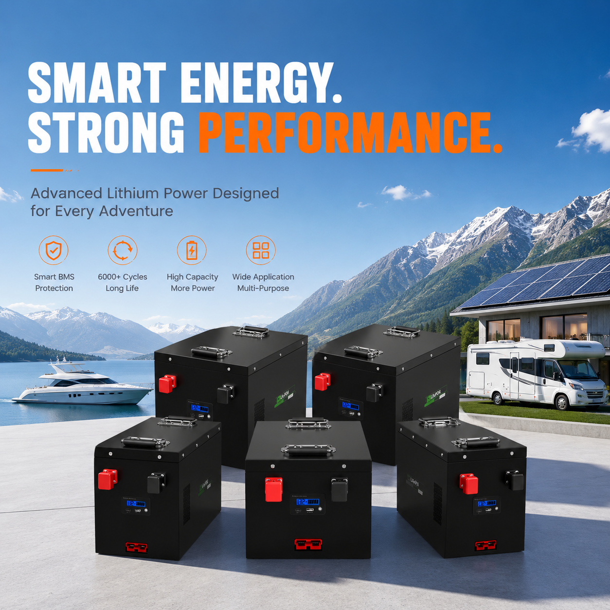 Lenergy 12.8V 160AH Bluetooth Lithium Battery