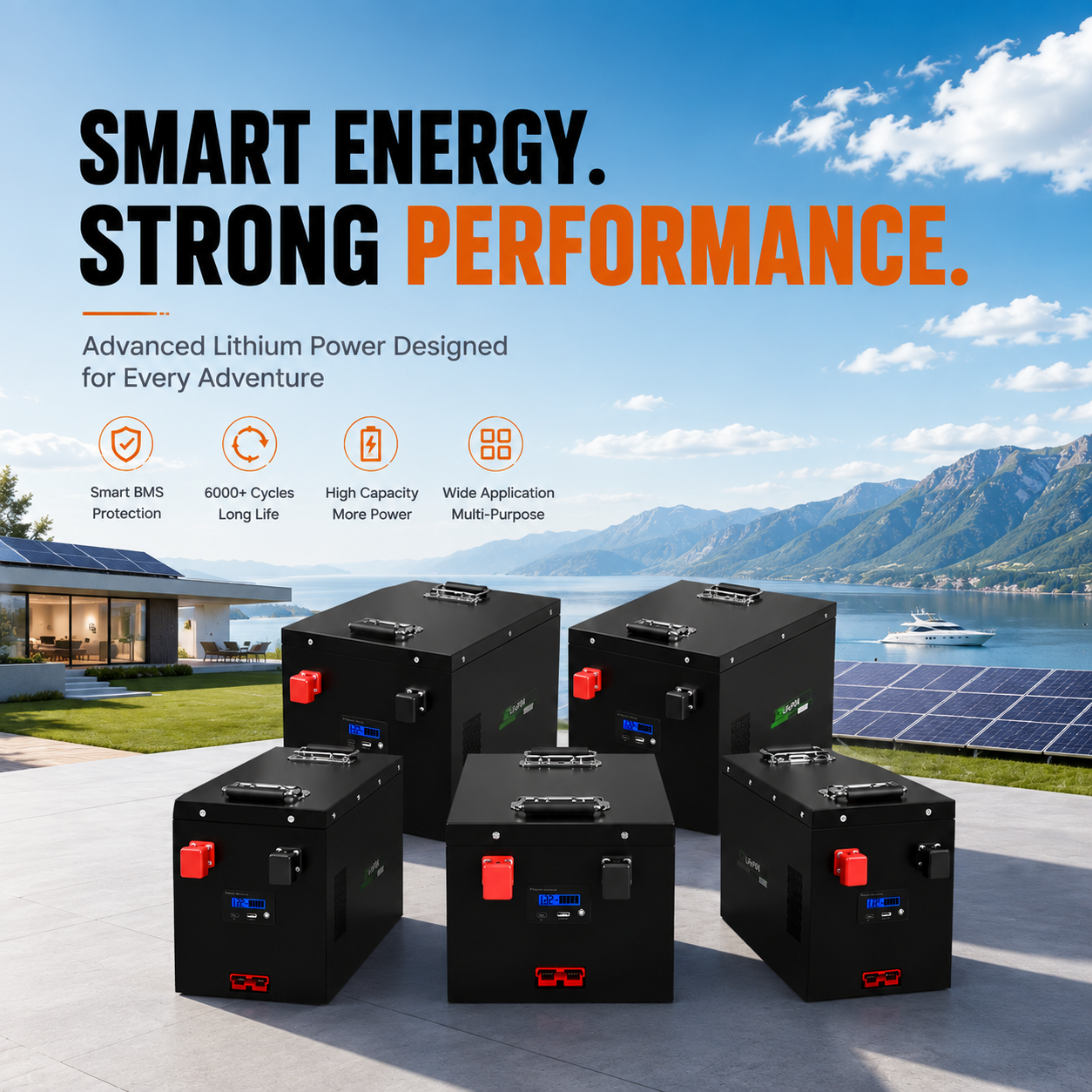 Lenergy 12.8V 220AH Bluetooth Lithium Battery
