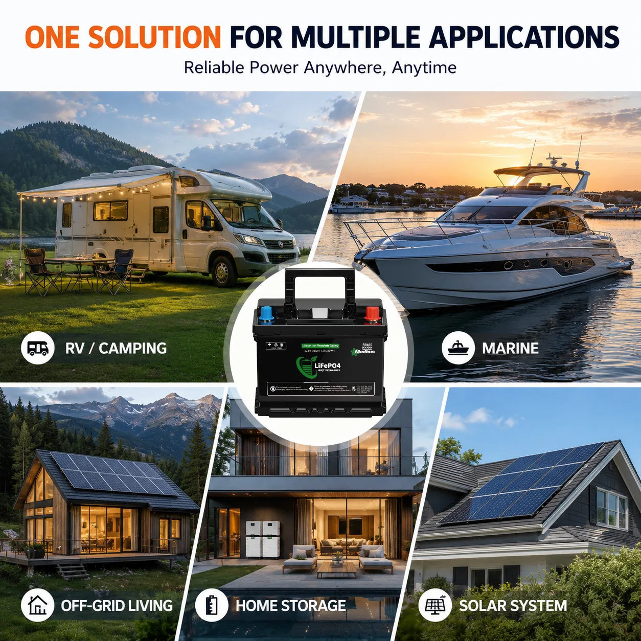 Lenergy 12.8V 100AH Smart Bluetooth Lithium Battery